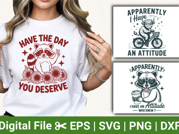 Funny animal t shirt bundle, sarcastic raccoon cow attitude quotes, cute animal coffee sunflower design vector graphics Funny animal t shirt bundle, sarcastic raccoon cow attitude quotes, cute animal coffee sunflower design vector graphics