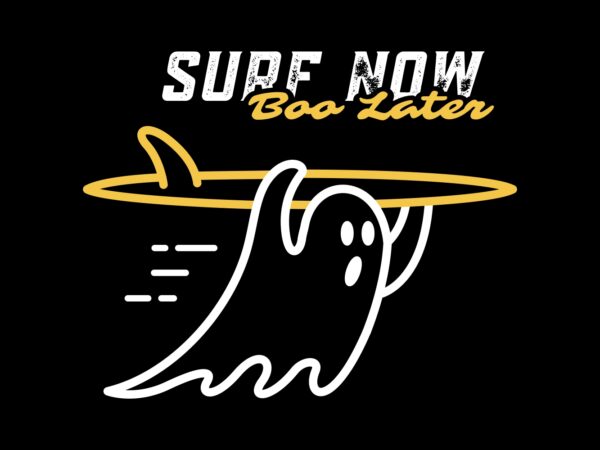 Surfing ghost t shirt template vector