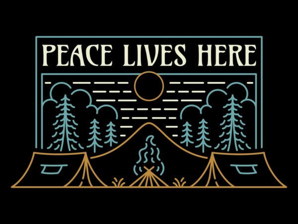 Peace lives here t shirt illustration