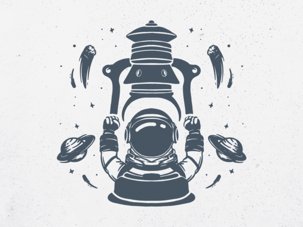 Lantern astronaut t shirt vector graphic