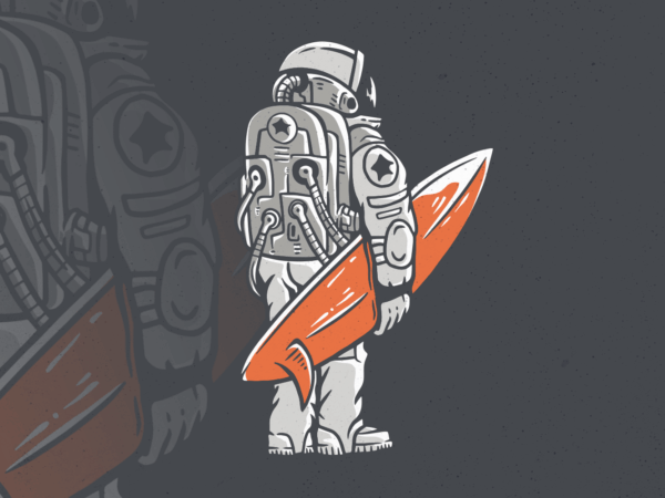 Astro surfer t shirt vector
