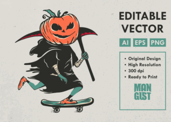 Halloween Grim Reaper Skateboarding