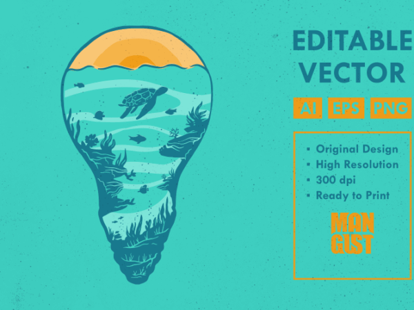 Underwater light t shirt vector graphic