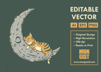 Cat Sleeps to the Moon
