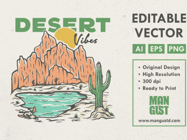 Desert vibes 2 t shirt vector illustration