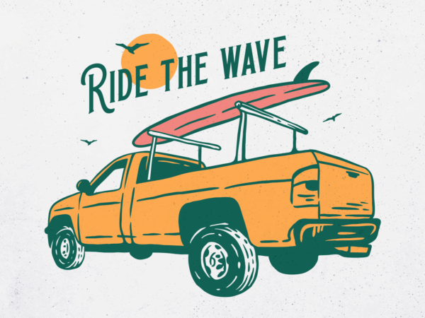 Ride the wave t shirt design online