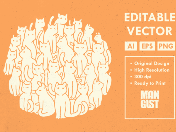 Cat society t shirt vector file