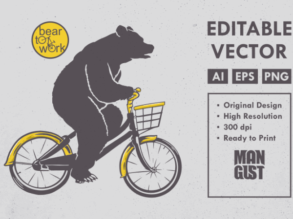 Bear to work t shirt template