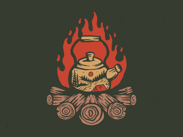 Campers kettle t shirt vector file