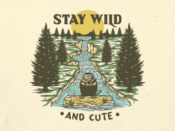 Stay wild and cute t shirt template vector