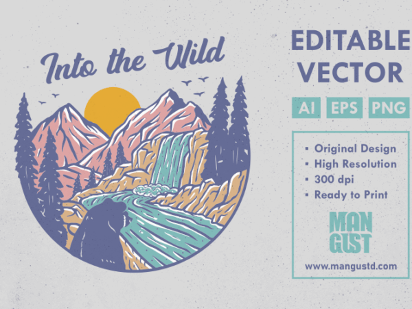 Into the wild t shirt design for sale