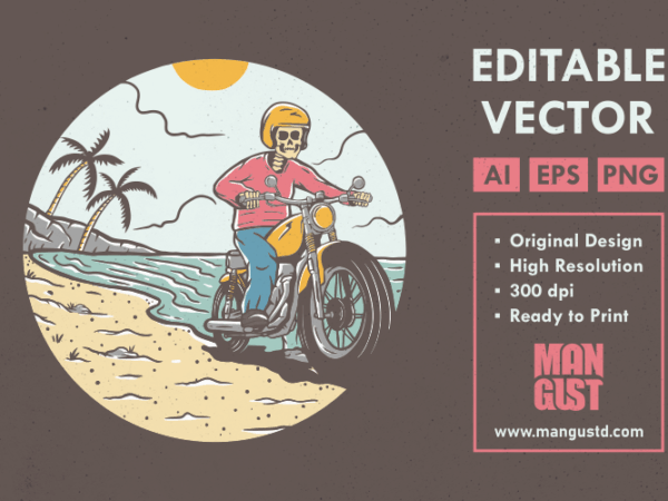 Skeleton summer trip t shirt template vector