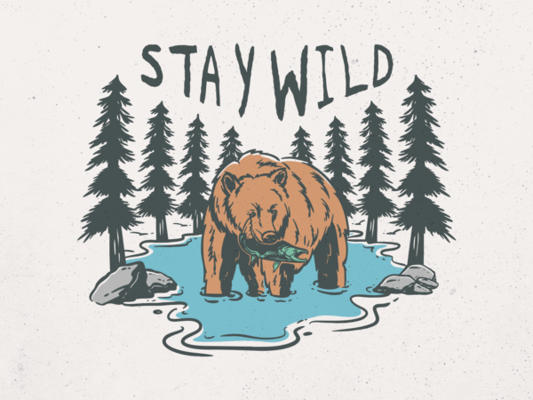 Stay wild t shirt template vector