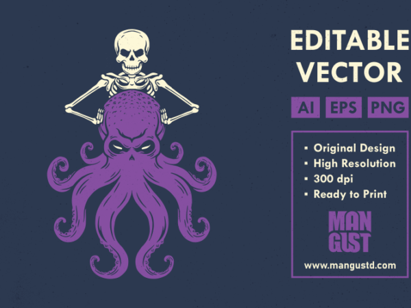 Octopus skeleton t shirt design online