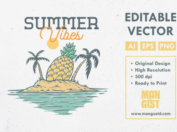 Summer vibes t shirt template vector