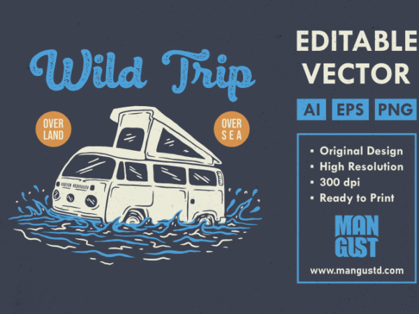 Wild trip t shirt design for sale