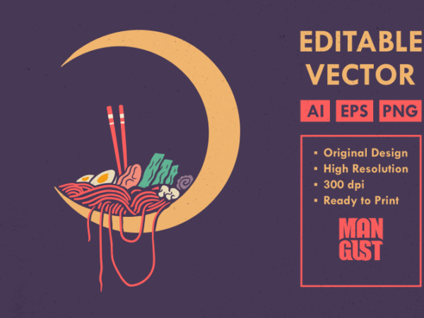Ramen to the moon t shirt design online