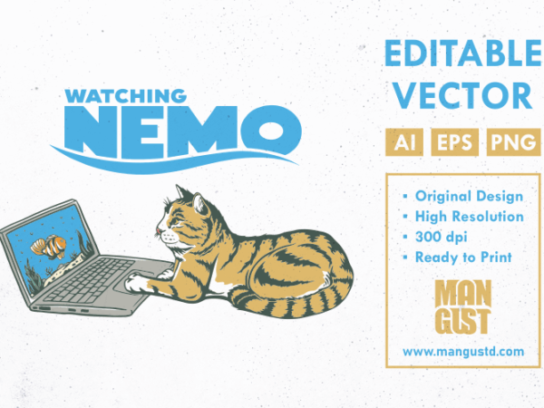 Watching nemo t shirt design for sale