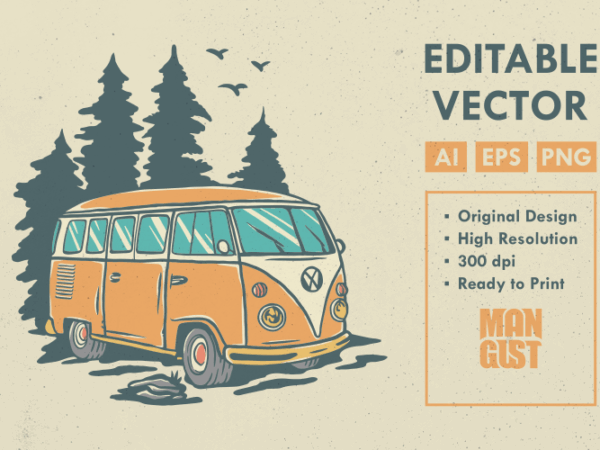Classic road trip t shirt vector file