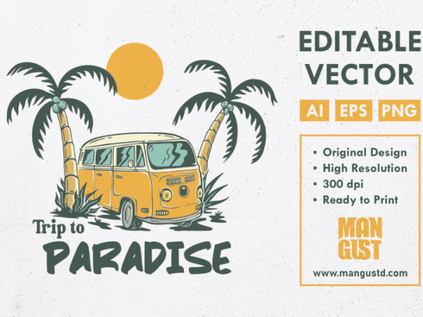 Trip to paradise t shirt designs for sale