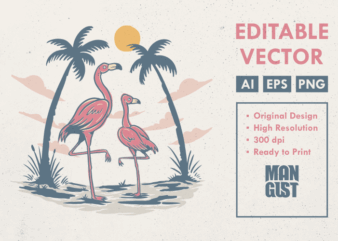 Flamingo in Summer Paradise