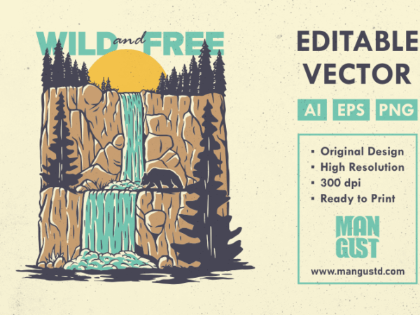 Wild and free t shirt design for sale