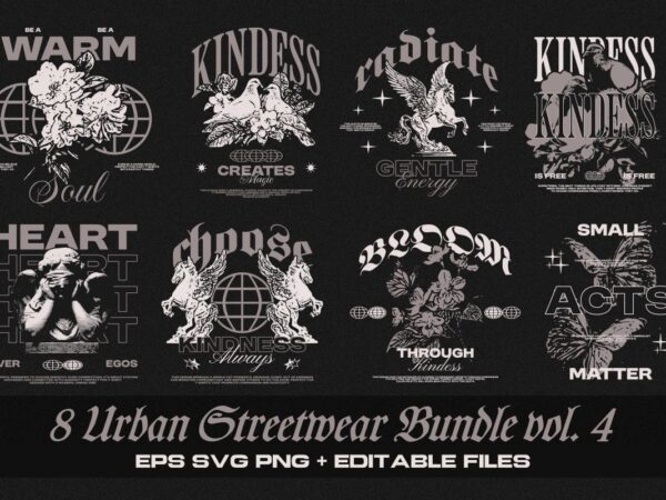 Urban streetwear bundle vol. 4 t shirt vector graphic
