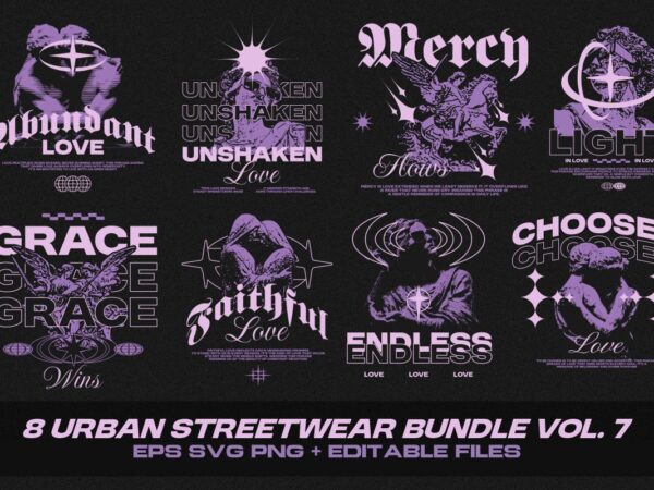 Urban streetwear bundle vol. 7 t shirt vector graphic