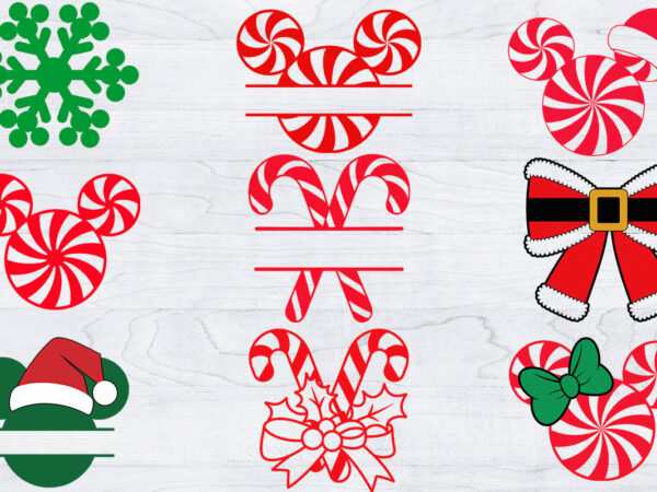 Christmas candy cane svg bundle, candy canes clipart, santa bow svg t shirt vector file