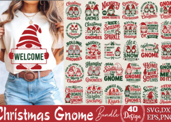 Christmas Gnome T-shirt Bundle Christmas Gnome Svg Bundle