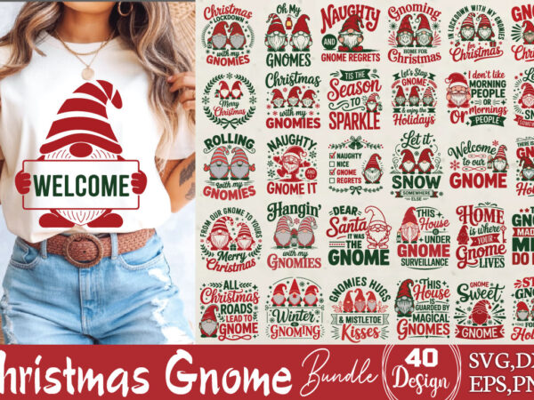 Christmas gnome t-shirt bundle christmas gnome svg bundle