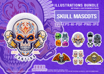 Creepy Skulls with Día de los Muertos Ornaments Bundle