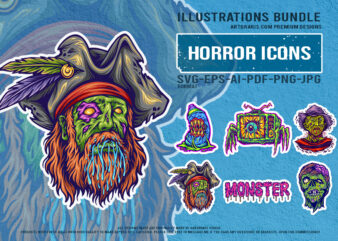 Halloween Undead Pirate Creepy Zombie Monster Graphic