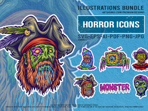 Halloween undead pirate creepy zombie monster graphic Halloween undead pirate creepy zombie monster graphic