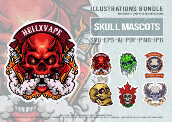 Vintage Skull Illustrations for Tattoo and Mascot Design