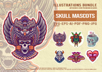 Fantasy Skull Art Samurai Viking Owl Heart Moth