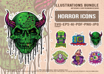 Horror freak zombie clown witch skull monster