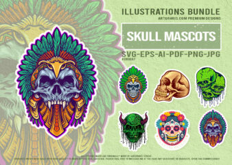 Dripping Demons and Fiesta of Skulls Vector Illustrations