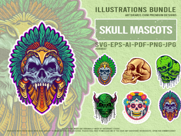 Dripping demons and fiesta of skulls vector illustrations Dripping demons and fiesta of skulls vector illustrations