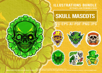 Toxic Skulls and Shamrock Spirits of Darkness Vector Collection Toxic Skulls and Shamrock Spirits of Darkness Vector Collection