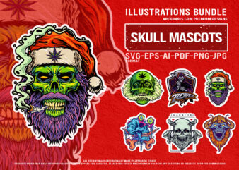 Zombie skull santa reaper alien warrior beard viking horror