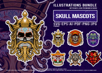 Spooky Halloween King Skull Demon Warrior Artwork