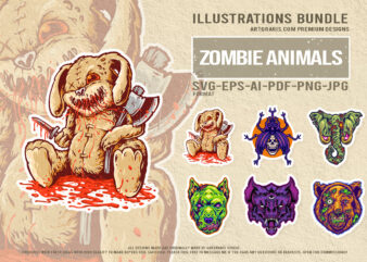 Macabre Horror Vector Pack Creepy Doll And Beastly Animals