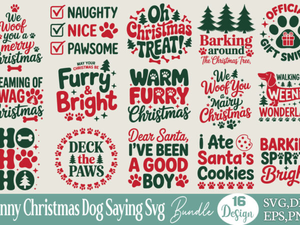 Funny christmas dog saying t-shirt bundle funny christmas dog saying svg bundle