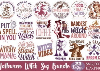 Halloween witch t-shirt bundle halloween witch svg bundle