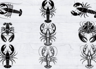 Lobster Svg Bundle, Lobster Clipart, Sea Animal Svg