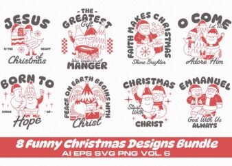 Funny Christmas T-shirt Designs Bundle Vol. 6