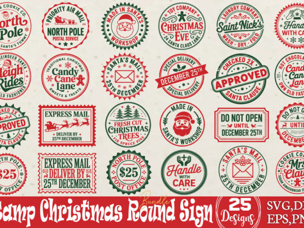 Stamp christmas round sign svg bundle t shirt template vector Stamp christmas round sign svg bundle t shirt template vector