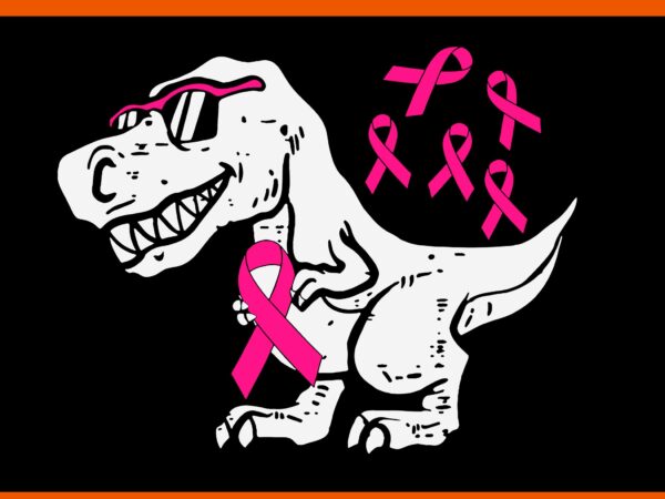 In october we wear pink dinosaur svg, breast cancer awareness svg, breast cancer svg, pink ribbon svg, autumn svg, pink dinosaur svg, dinosa t shirt design for sale