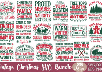 Vintage christmas t-shirt bundle vintage christmas svg bundle